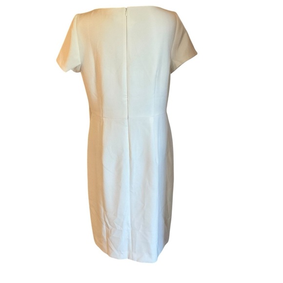 Ann Taylor White Side Button Sheath Dress Size 10 - Picture 5 of 10